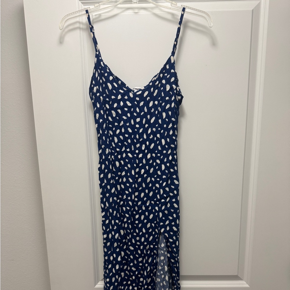 Reformation Blue and White Maxi Dress